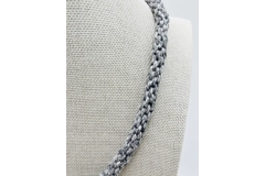 Grey Moon Pendant Necklace & Bracelet Magic Theme Braided kumihimo 2 Piece Set