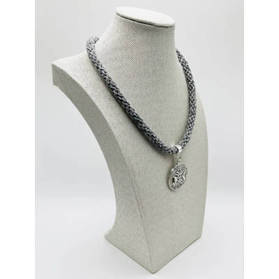 Grey Moon Pendant Necklace & Bracelet Magic Theme Braided kumihimo 2 Piece Set Grey Moon Pendant Necklace & Bracelet Magic Theme Braided kumihimo 2 Piece Set