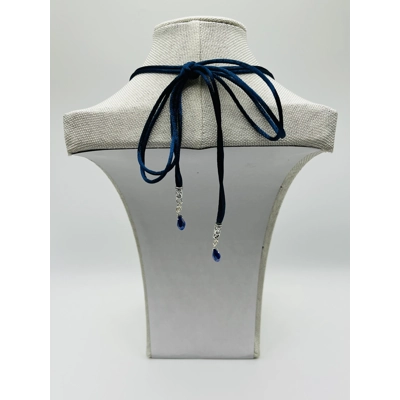 Blue Multi-strand Necklace And Silver Earrings Set Blue Multi-strand Necklace And Silver Earrings Set