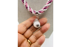 Dragon Necklace And Pendant And Matching Bracelet Pink 2 Piece Set