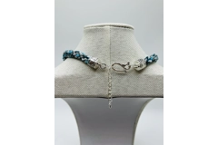 Turquoise Blue Necklace & Pendant + Bracelet + Earrings 3 piece set Handmade