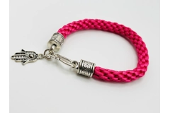 Pink Agate Pendant, Necklace And Bracelet 2 Piece Set