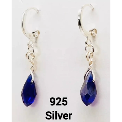 Blue Multi-strand Necklace And Silver Earrings Set Blue Multi-strand Necklace And Silver Earrings Set