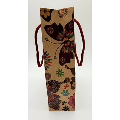 Butterfly And Flowers Gift Bag, Size A5 Printed Kraft Paper Gift Bag