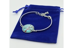 Glass Cabochon Tree of Life Necklace, Earrings & Bracelet 3 Piece Set in choice of colours