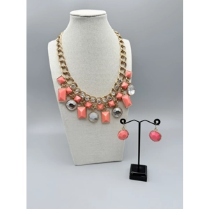 Chunky Coral & Gold Sparkly ..