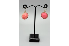 Chunky Coral & Gold Sparkly Beaded Necklace And Earrings Jewellery Set