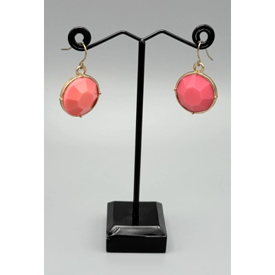 Chunky Coral & Gold Sparkly Beaded Necklace And Earrings Jewellery Set