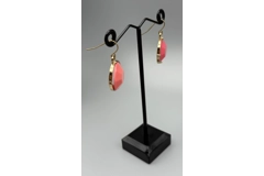 Chunky Coral & Gold Sparkly Beaded Necklace And Earrings Jewellery Set