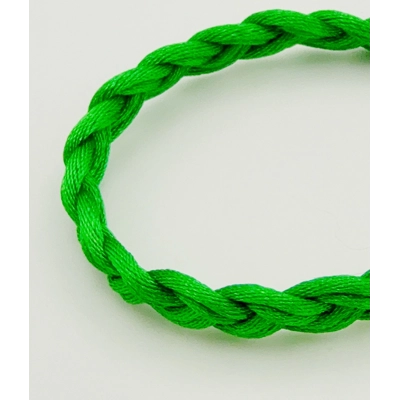 Green Braided Cord Bracelet with Tassel Dangle Charm