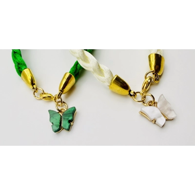 Butterfly Pendant/Charm Bracelets/Braided Butterfly Pendant/Charm Bracelets/Braided