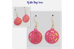 Indian Tribal Ethnic Necklace and Earrings Jewellery Gift Set in Pink & Gold