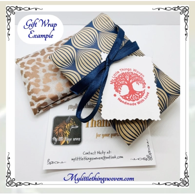 Silver Open Circle Pendant/Necklace, Suede Leather Cord - Blue/Grey