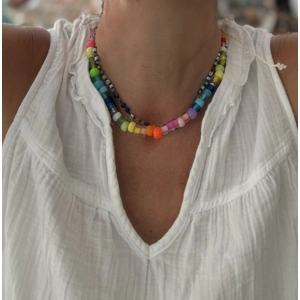 Colorfull Cylinder bead necklace