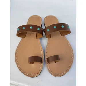Turquoise stud sandals