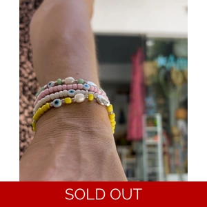 Evil eye and pearl bracelet