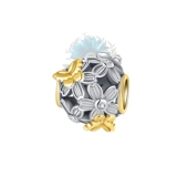 Silver and gold flower and butterfly c..