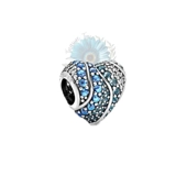 Jewelled blue heart charm
