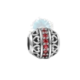 Round heart and gem charm