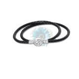 Simba double leather charm bracelet