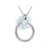 Round charm pendant and chain