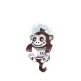 Wrap around monkey charm