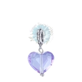 Lilac glass heart charm