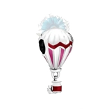 Pink and red hot air balloon charm