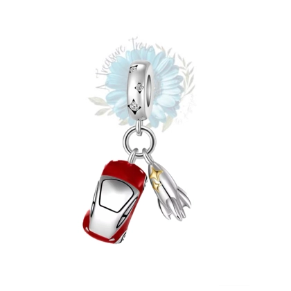 Car and rocket charm
