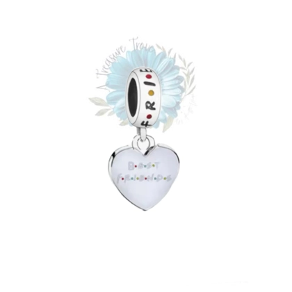 Best friends heart charm