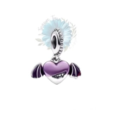Heart and wings charm