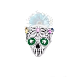 Flower skull charm