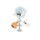 Ghost, pumpkin, gravestone charm