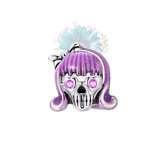 Purple haired skull charm