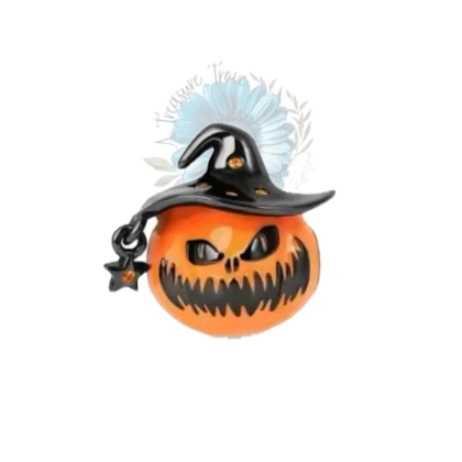 Pumpkin wearing witches hat charm Pumpkin wearing witches hat charm