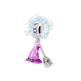 Witches hat and broom charm