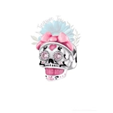 Pink bowed skull charm