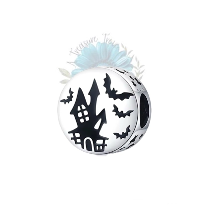 Haunted house round charm Haunted house round charm