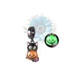 Black cat and pumpkin charm