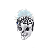 Skull and spider charm