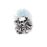 Skull and roses round charm