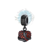 Black gemmed heart charm