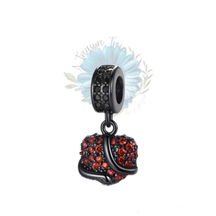 Black gemmed heart charm Black gemmed heart charm