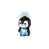 Penguin blue gem charm