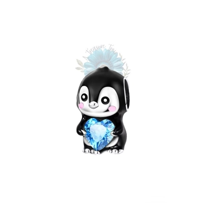 Penguin blue gem charm Penguin blue gem charm