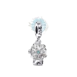 Silver snowflake snowglobe charm