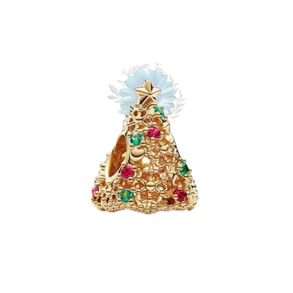Gold gem Christmas tree charm Gold gem Christmas tree charm