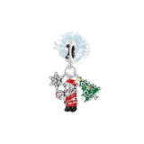 Santa, tree and star charm