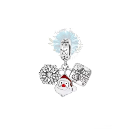 Santa, present and snowflake charm Santa, present and snowflake charm