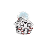 Candy cane gingerbread house charm